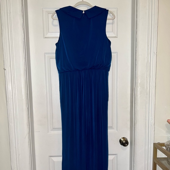 JESSICA SIMPSON Teal Blue Wide Leg V Neck Jumpsuit - Picture 2 of 3